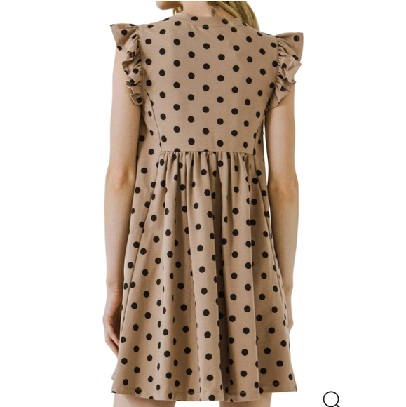 RARE NWT Polka-Dot Dotted Babydoll Mini Dress - Picture 3 of 3